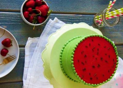 آموزش کیک یخچالی با تزیین هندوانه ویژه یلدا